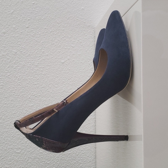 Just Fab Navy Blue and snake skin purple Heels - Picture 4 of 4